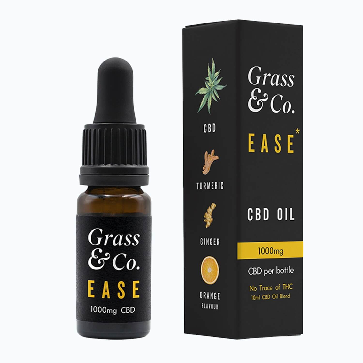 Grass & Co EASE CBD Oil 1000mg Ginger Turmeric & Orange 10ml